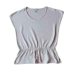 Bamboo Traders Cotton Knit Drawstring Comfy Top Size Large - Summer Minimalism